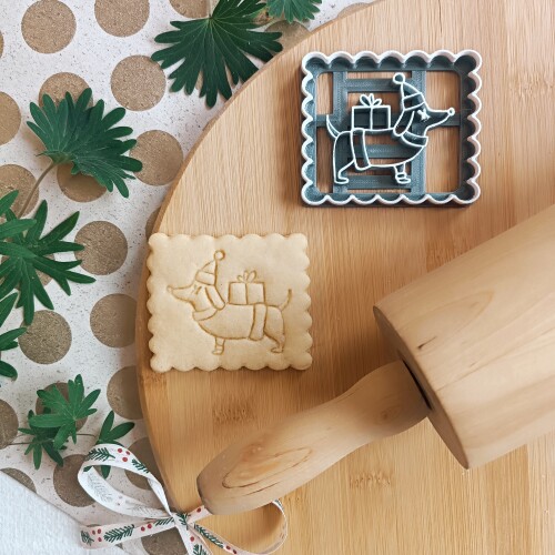 Dachshund with a gift box 2025