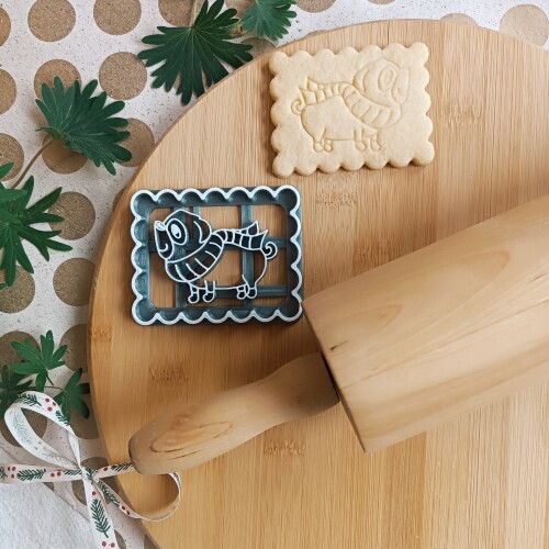 Bulldog with a scarf