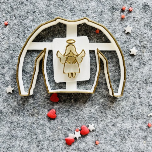 Christmas sweater with Angel (frame+stamp)